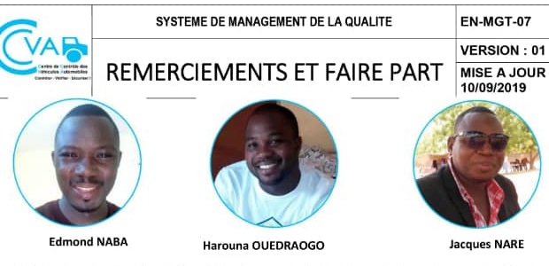 Décès de Jacques Naré, Harouna Ouédraogo et Edmond Y. Naba : Remerciements et faire-part