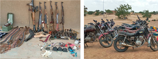 Burkina : Plusieurs terroristes abattus et une quinzaine de motos détruites entre le 18 et 24 octobre 2021 