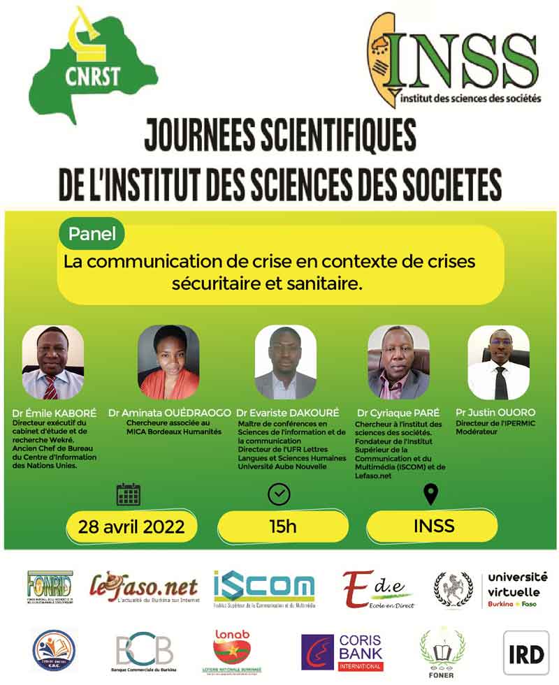 Journées scientifiques de l’Institut des sciences des sociétés (CNRST) : Panel sur la communication de crise