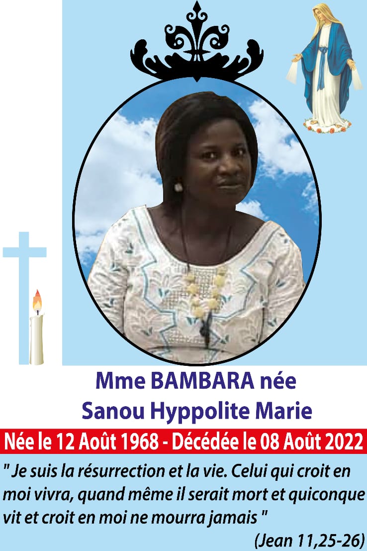 Programme réaménagé  des obsèques de Mme BAMBARA/SANOU Hyppolite Marie