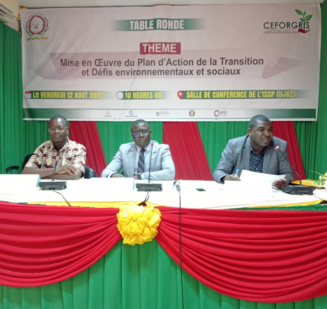 Burkina Faso : Le Centre d’études, de formation et de recherche en gestion des risques sociaux (CEFORGRIS) se dévoile à travers une table ronde