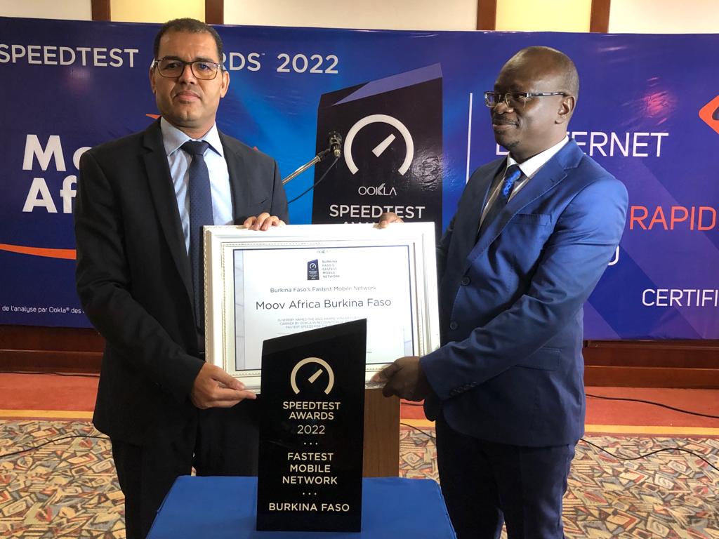 Speedtest Awards 2022 : Moov Africa couronné réseau internet mobile le plus rapide au Burkina Faso par OOKLA