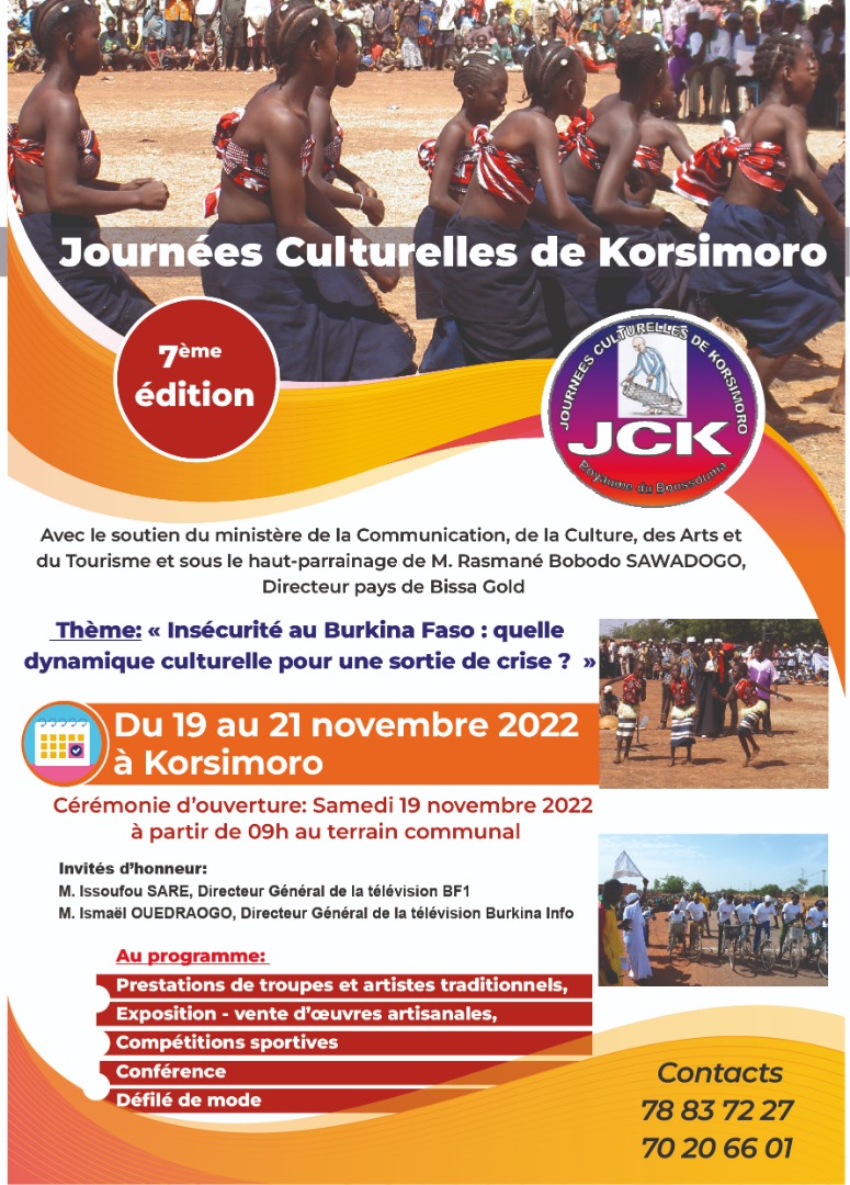 Journées culturelles de Korsimoro du 19 au 21 novembre 2022
