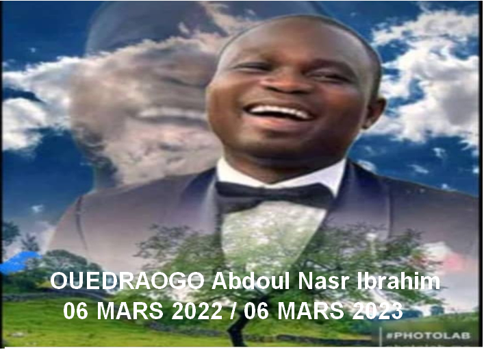 Décès de OUEDRAOGO Abdoul Nasr Ibrahim : Faire part et remerciements