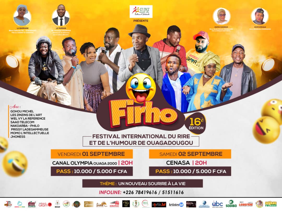 16e édition du Festival international du rire et de l’humour de Ouagadougou les 1er et 2 septembre 2023