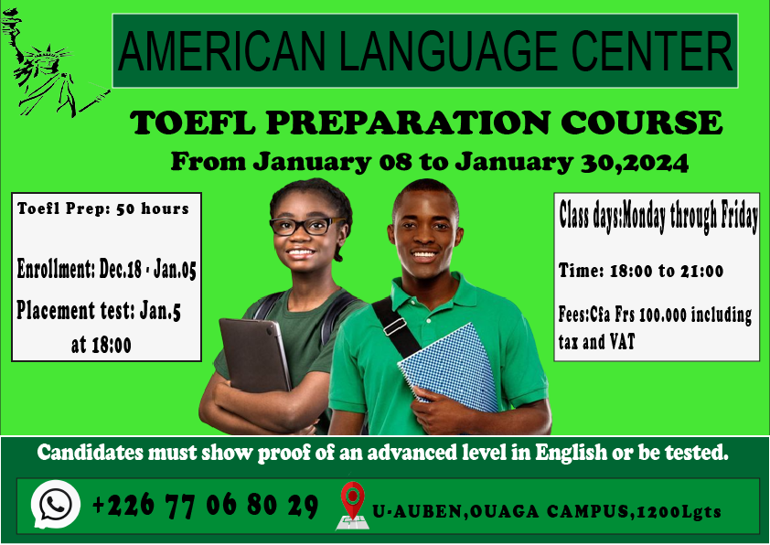 American language center : TOEFL preparation course