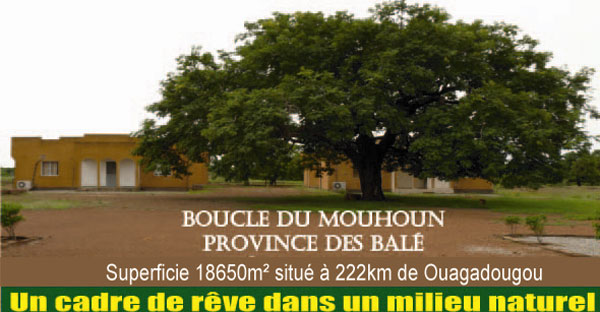 Campement de chasse à louer : Superficie  18 650 m², Région de la Boucle du Mouhoun