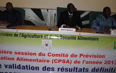 Sécurité alimentaire au Burkina : validation des résultats définitifs de la campagne agro-pastorale 2012-2013