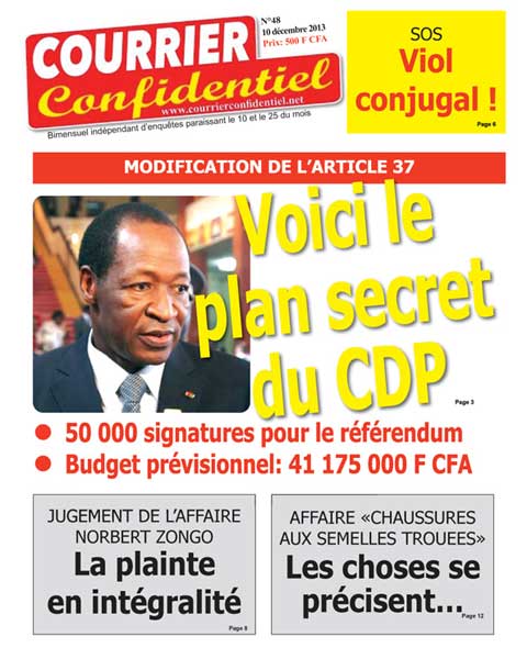 Votre journal ‘Courrier confidentiel’ N° 48 vient de paraitre !