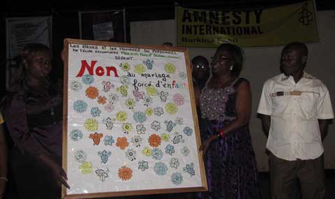 « Mariage sans amour » : Amnesty Burkina en parle avec des jeunes 
