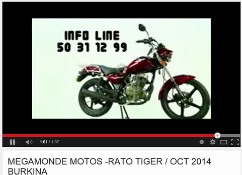 MEGAMONDE MOTOS -RATO TIGER / OCT 2014 BURKINA 