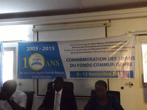  Fonds commun genre : 10 ans au cœur de la  promotion  du genre au Burkina  