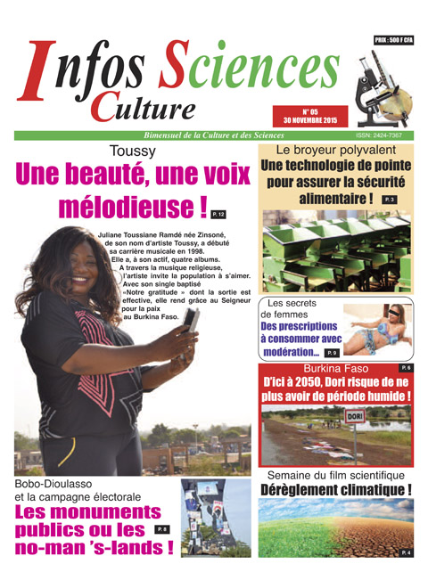 Infos Sciences Culture (ISC) dans son édition N°05 du 30 novembre 2015 
