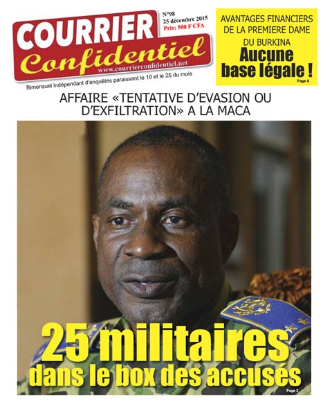 Courrier confidentiel N° 98 vient de paraitre. Disponible chez les revendeurs de journaux au Burkina Faso. 
