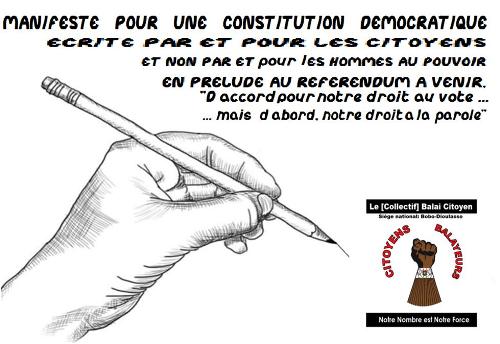 Passage à la cinquième république : Le manifeste pour une constitution démocratique du Collectif Balai Citoyen
