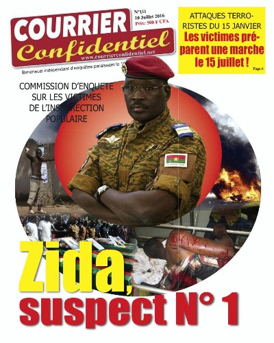 Courrier confidentiel N° 109 !Disponible chez les revendeurs de journaux au Burkina Faso
