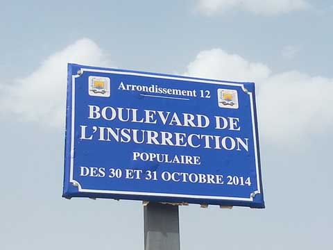 L’ex Boulevard France-Afrique s’appelle désormais Boulevard de l’insurrection populaire des 30 et 31 octobre