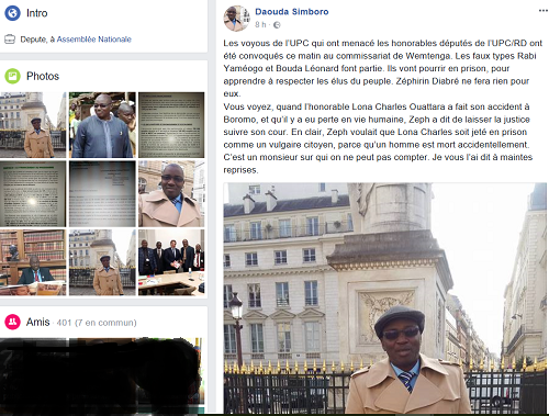 Facebook : le député Daouda Simboro nie être l’auteur d’une publication à polémiques