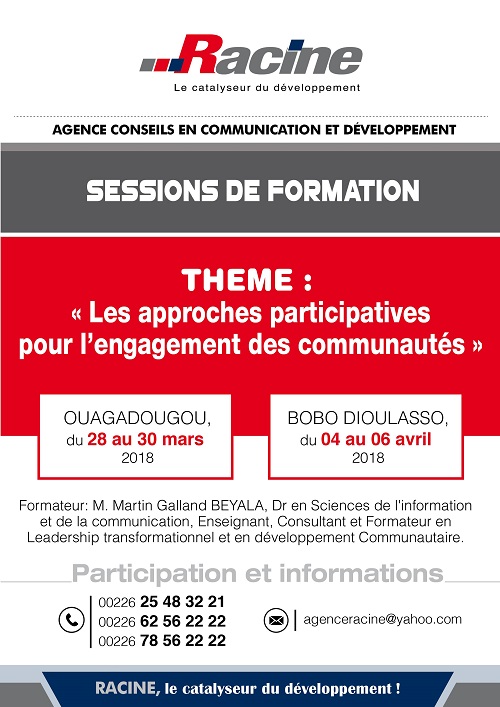 SESSION DE FORMATION : Thème : « Les approches participatives pour l’engagement des communautés »