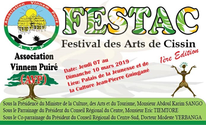 Festival Arts de Cissin (FESTAC) du 07 au 10 Mars au palais de la Jeunesse et de la culture Jean Pierre pierre Guingane