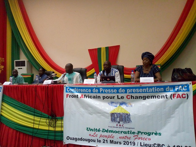 Vie des partis au Burkina : Naissance du Front africain pour le changement  