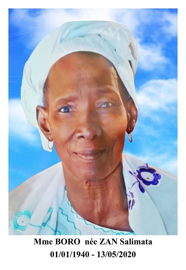 Décès de Boro née Zan Salimata : Remerciements et faire part