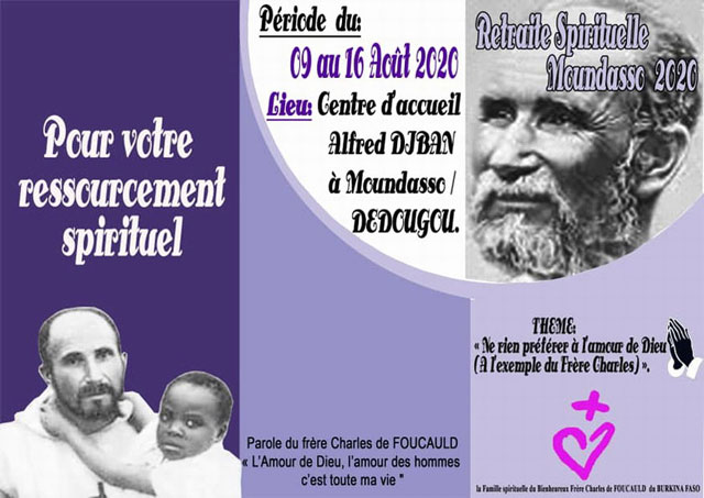 Retraite biennale la Famille Spirituelle du Bienheureux Frère Charles de FOUCAULD