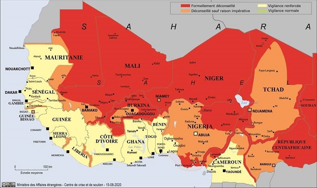 Sécurité au Sahel : La France déconseille à ses ressortissants de se rendre dans plusieurs pays