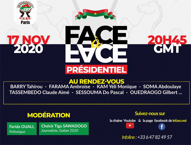 Élection présidentielle 2020 au Burkina : Un face-à-face virtuel entre  les candidats et la diaspora ce 17 novembre