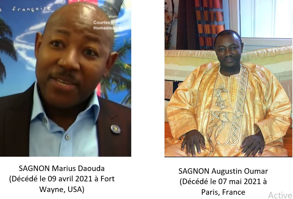 Décès de SAGNON Marius Daouda et SAGNON Augustin Oumar : Remerciements