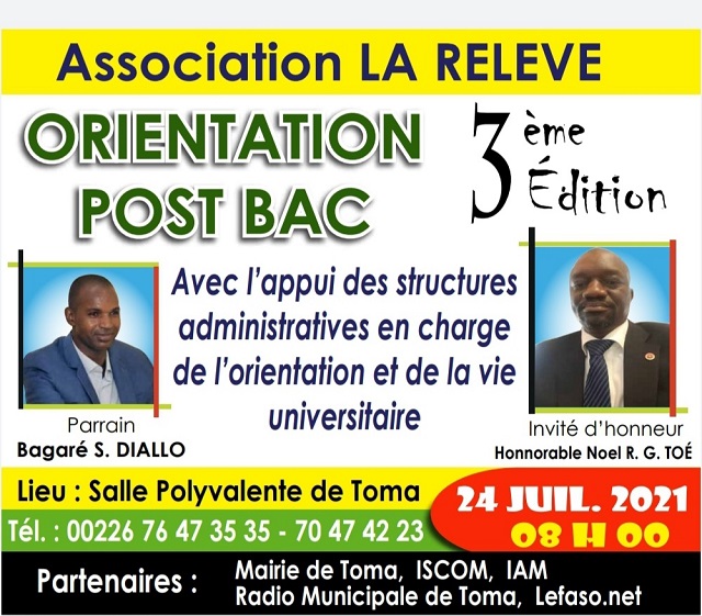 Etudes supérieures : L’association La RELÈVE organise la 3ème édition des orientations post bac à Toma (Nayala) 