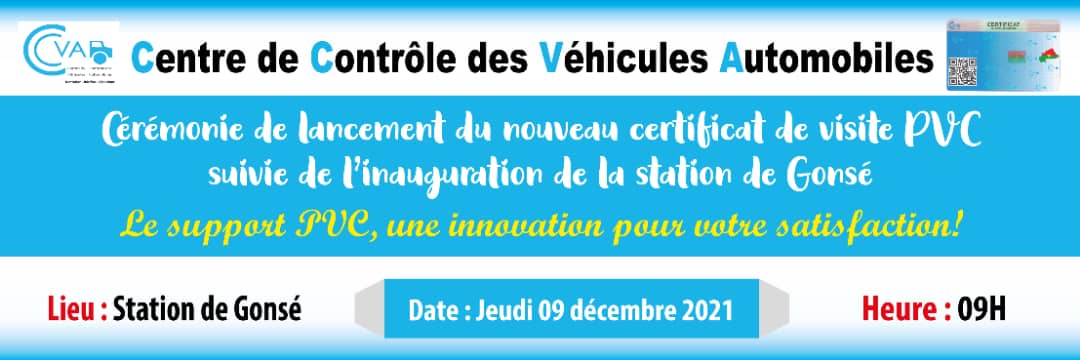 CCVA : Lancement du nouveau certificat de visite PVC suivi de l’inauguration de la station de Gonsé