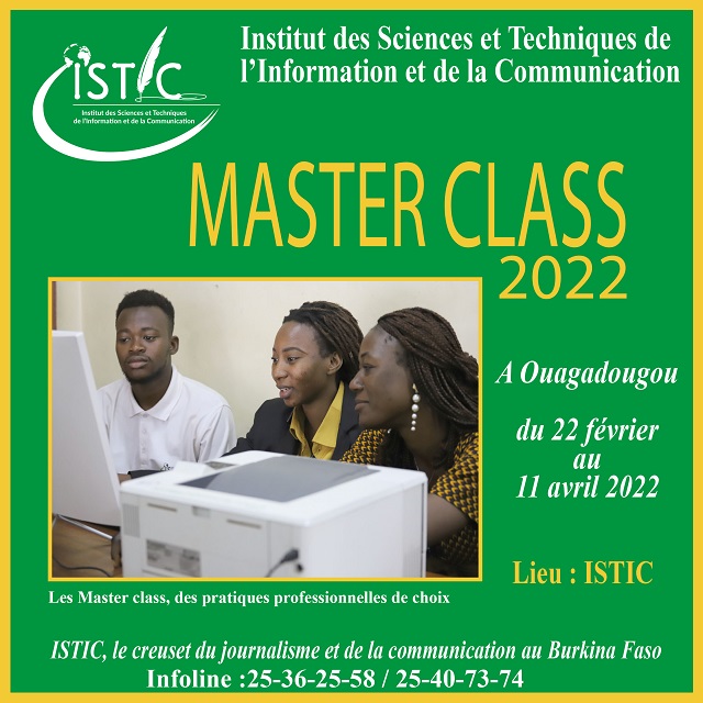 ISTIC : Les Master class, des pratiques professionnelles de choix du 22 février au 11 avril 2022