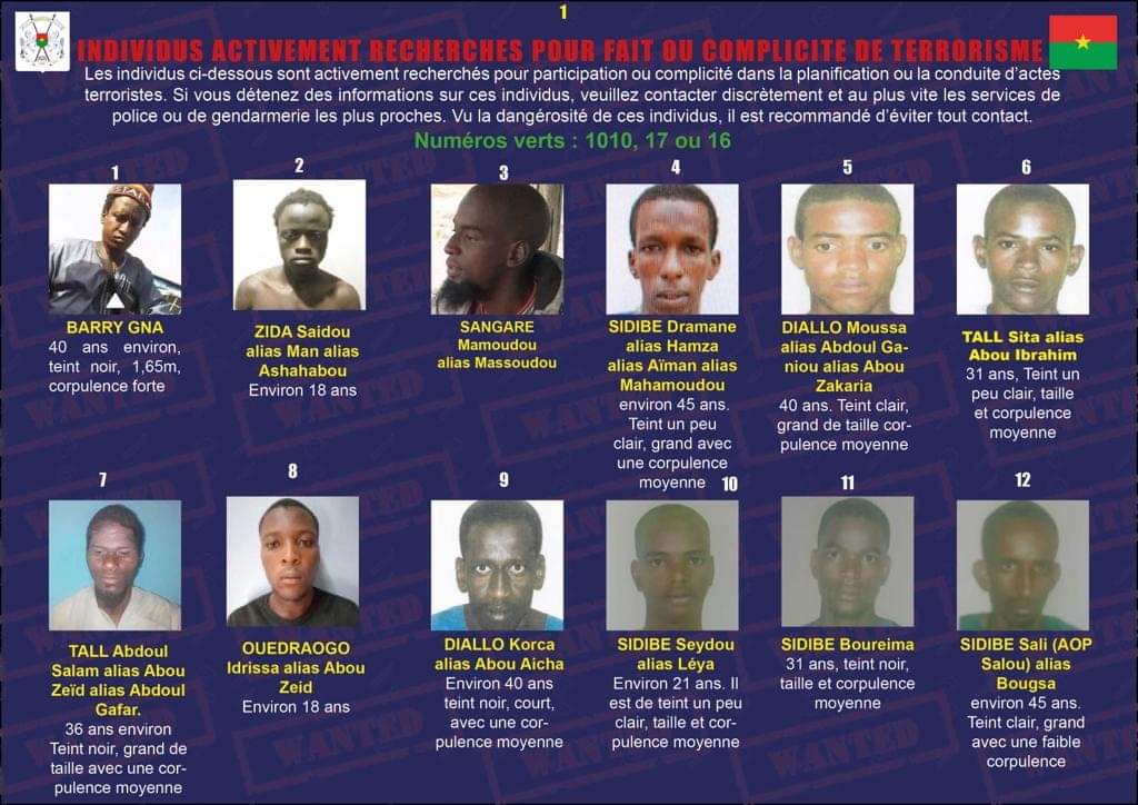 Lutte contre le terrorisme au Burkina :  46  personnes recherchées pour leur participation ou complicité dans la conduite d’actes terroristes