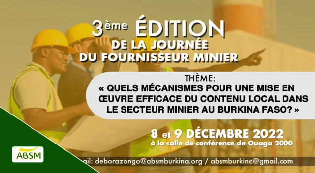 3e édition de la journée du fournisseur minier les 8 et 9 décembre 2022 