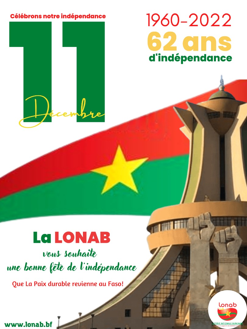 11-décembre : La LONAB vous souhaite une bonne fête de l’indépendance