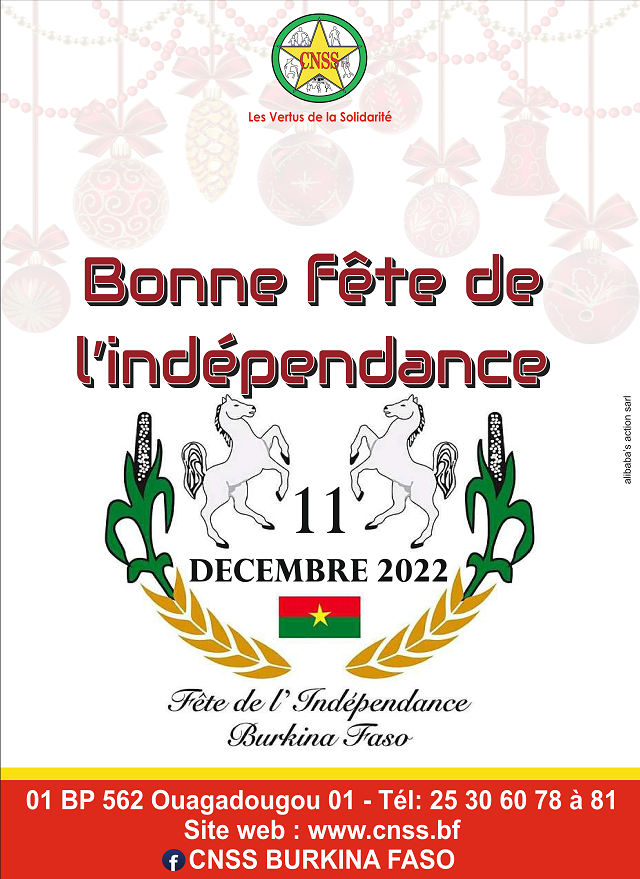 11-décembre : La CNSS souhaite une bonne fête de l’indépendance à tous !