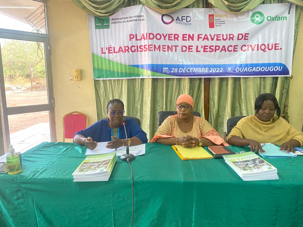 Droit : L’Association des femmes juristes du Burkina Faso (AFJ/BF) plaide pour l’élargissement de l’espace public 