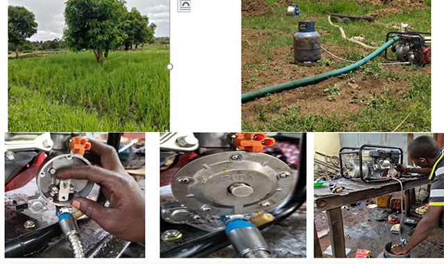Usage d’une motopompe alimentée par du gaz butane pour le pompage et l’irrigation de riz au Burkina Faso