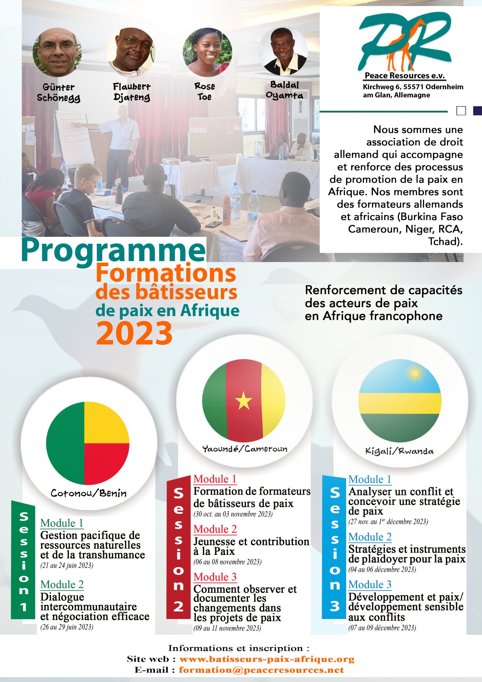 Programme formations des bâtisseurs de paix en Afrique 2023