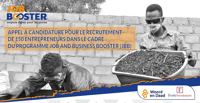 Appel à candidature pour le recrutement de 150 entrepreneurs dans le cadre du programme Job and Business Booster