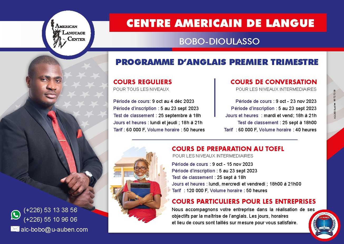 Centre Américain de langue Bobo-Dioulasso : Programme d’anglais premier trimestre 