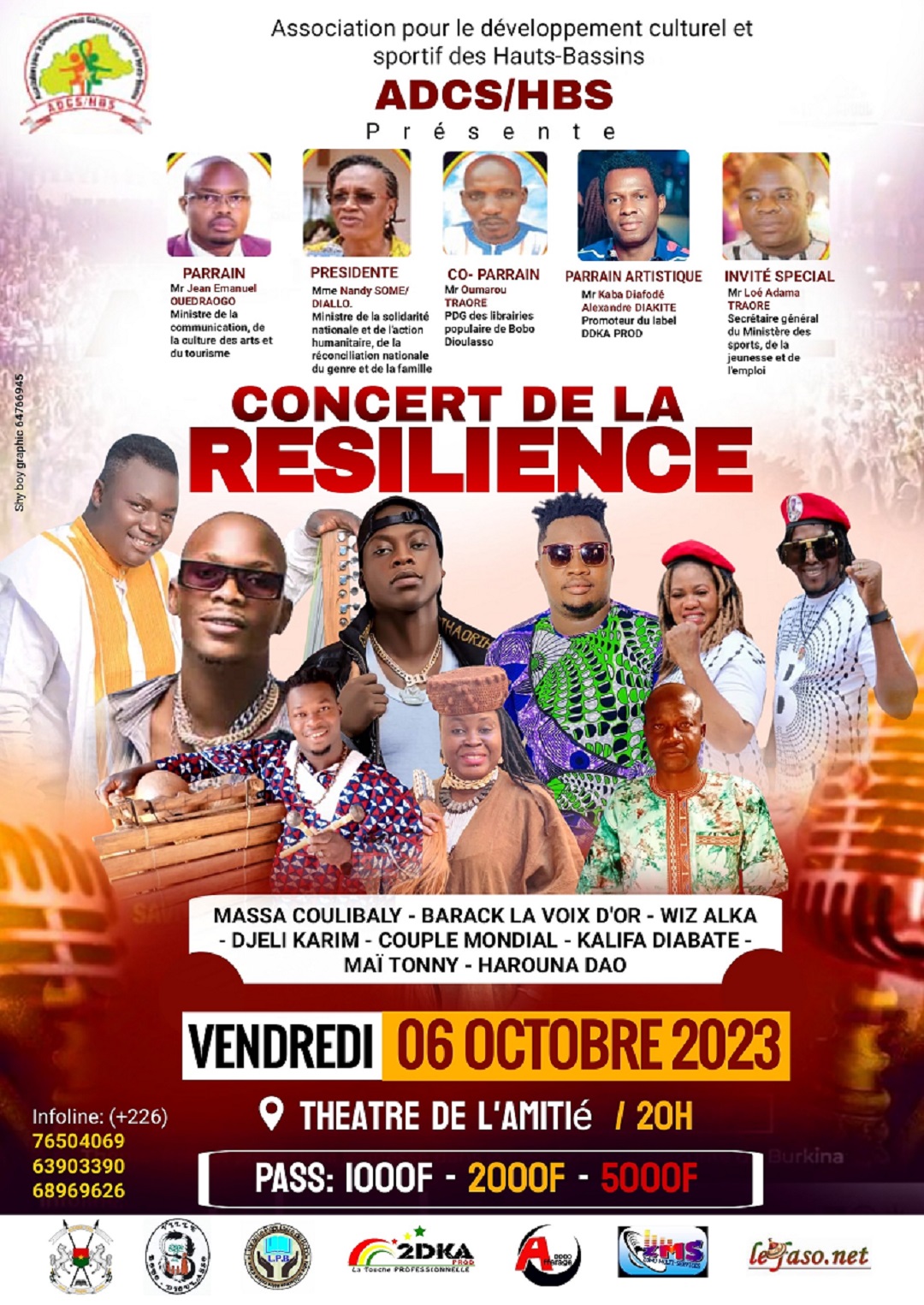 Concert de la résilience le vendredi 6 octobre 2023 au théâtre de l’amitié de Bobo-Dioulasso