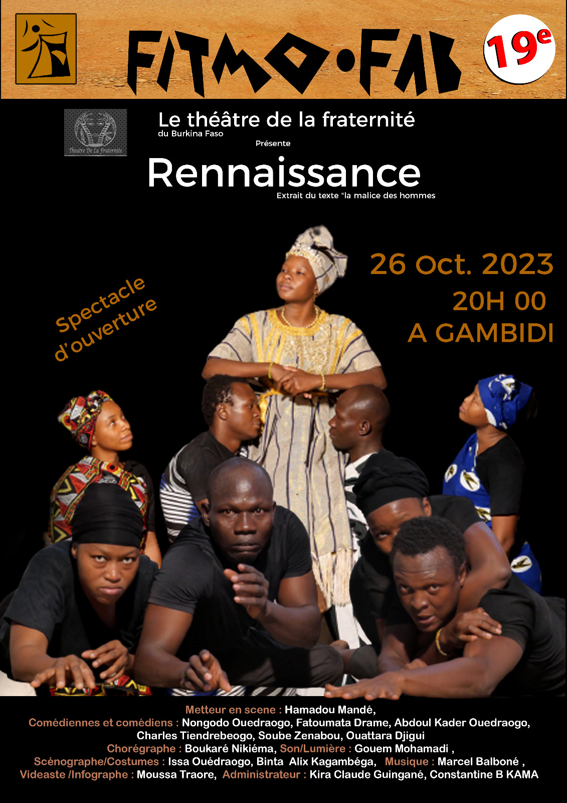 Le théâtre de la fraternité du Burkina Faso présente 