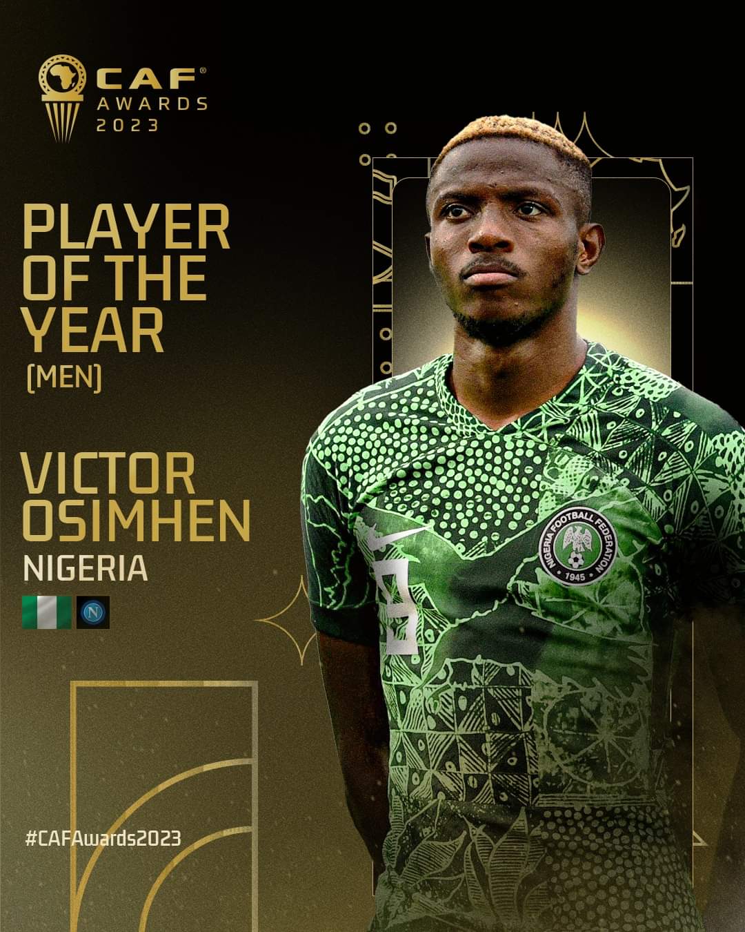 CAF Awards 2023 : Le Nigérian Victor Oshimen sacré meilleur footballeur africain de l’année