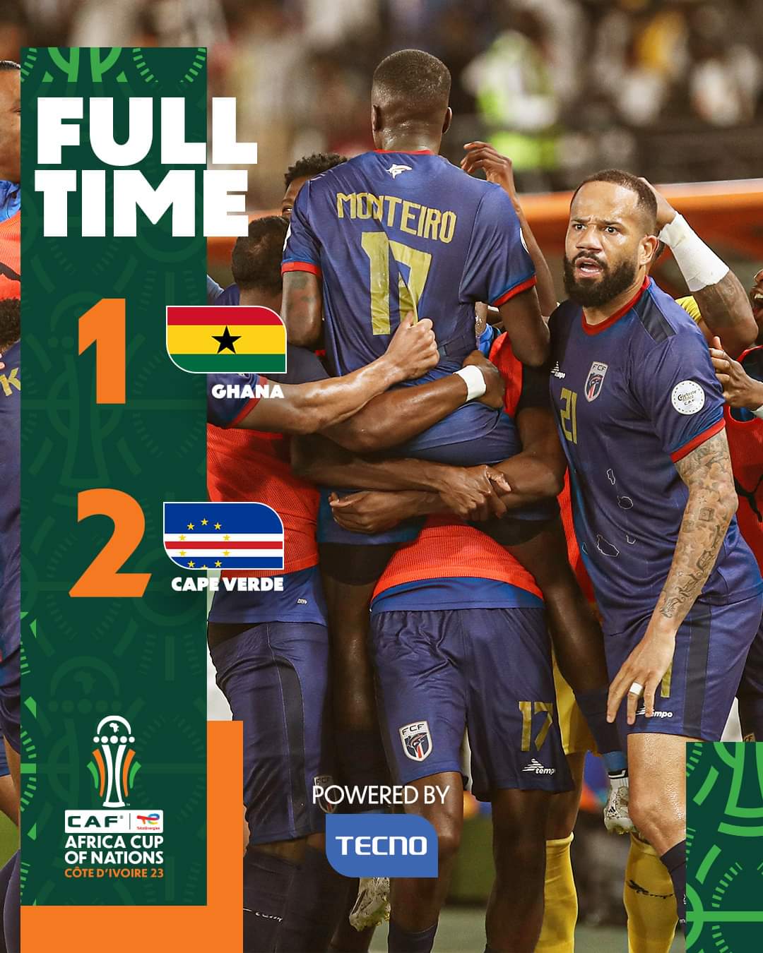 CAN Côte d’Ivoire 2023 : Le Cap-Vert surprend le Ghana 2-1 et prend la tête du groupe B