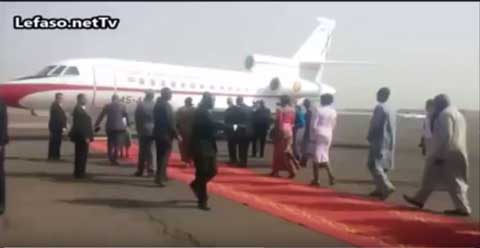 L’arrivée du SG des Nations-Unies Ban Ki-moon à Ouagadougou
