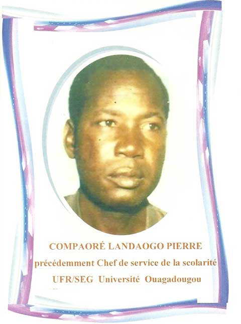 In memoria : COMPAORE  Landaogo Pierre
