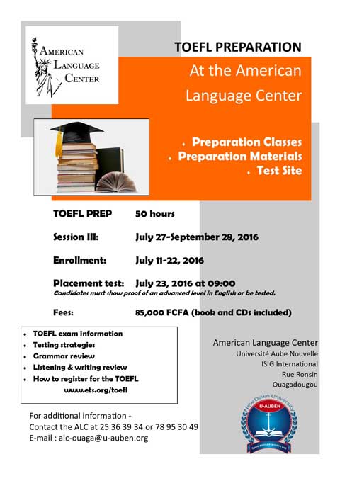 American Language Center : TOEFL Preparation 