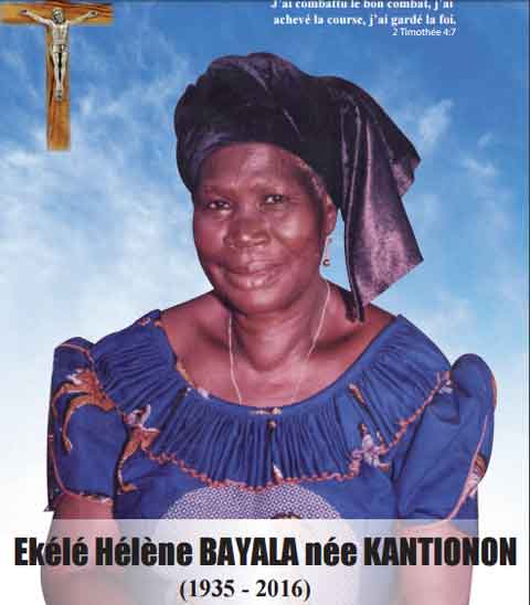 Décès de Ekélé Hélène BAYALA née KANTIONON : Programme des obsèques